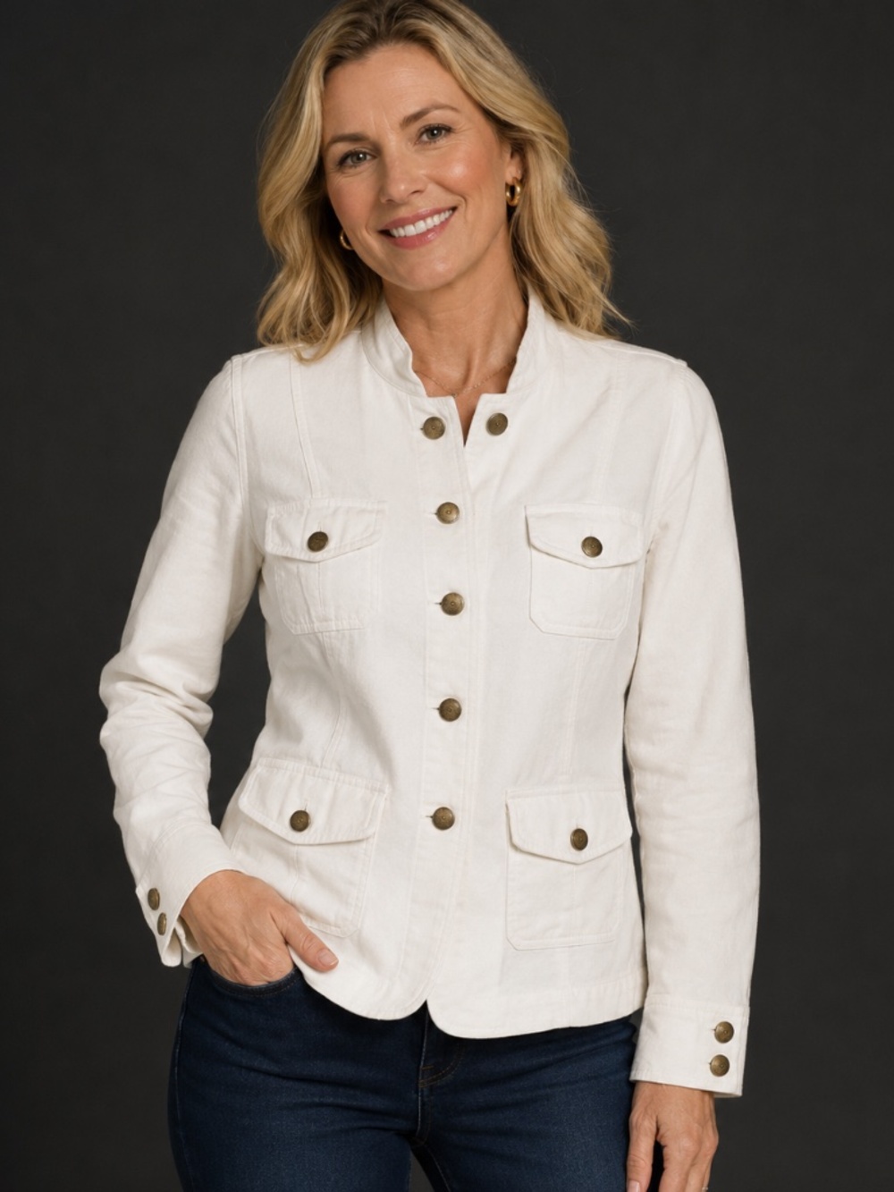 Lands End button down Safari style jacket.